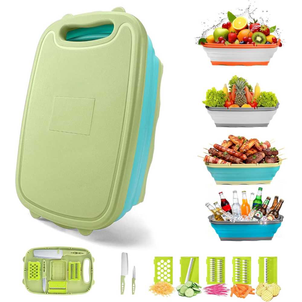 Gintan 9-In-1 Camping Cutting Board w/ Colander & Knives - $12.48 (was $26.99)